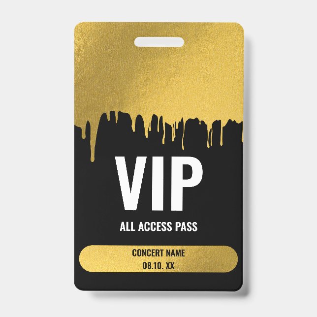 Concert Festival VIP All Access Custom Name ID Badge (Front)