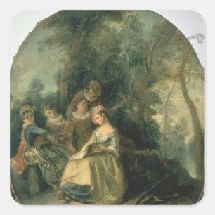 Concert in the Park, 1725 Square Sticker