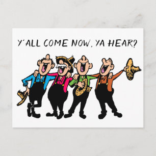 Concert Invitation Hoedown Quartet Personalise Postcard