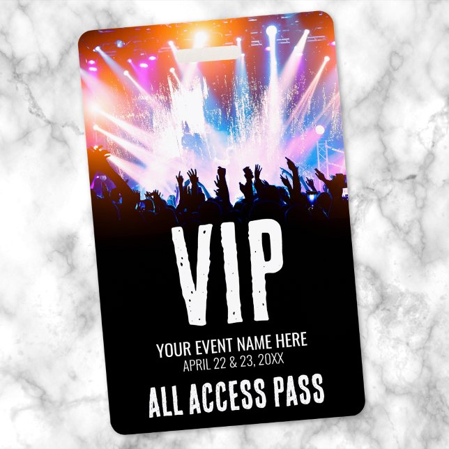 Concert Name All Access VIP ID Badge (Concert Name All Access VIP Badge)
