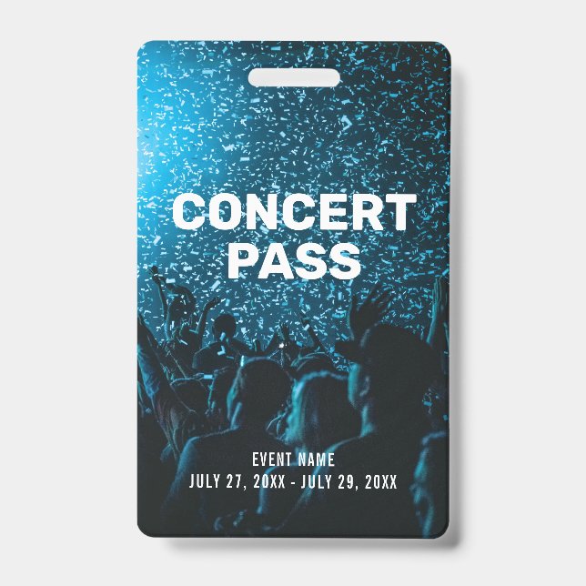 Concert Pass Photo Custom ID Badge (Front)