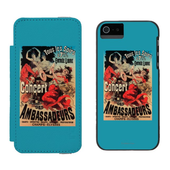 Concert Poster on Avenue de Champs-Elysees Incipio iPhone Wallet Case (Side by Side)