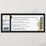 Concert Ticket Bar Mitzvah Invitation in Black<br><div class="desc">Who’s ready to rock the bema? He is. The tour is coming to town. So make him a star and his Bar Mitzvah an event to remember. This invitation is styled just like a concert ticket. The aisle, row and seat correspond to the event date for an extra flourish. A...</div>