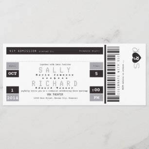 Concert Ticket Reception Invitation in Black White
