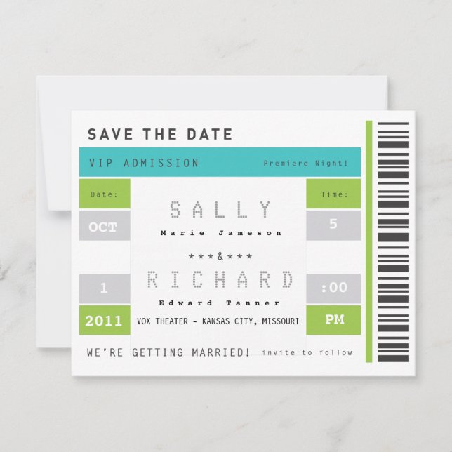 Concert Ticket Save the Date (Front)