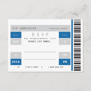 Concert Ticket Stub RSVP Card