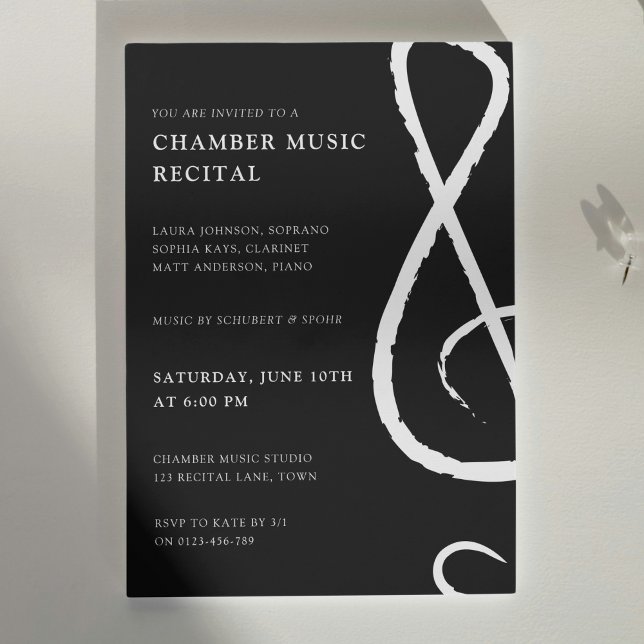 Concert Treble Clef Chamber Music Recital  Invitation (Creator Uploaded)