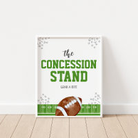 Concession Stand Football Birthday Food Sign