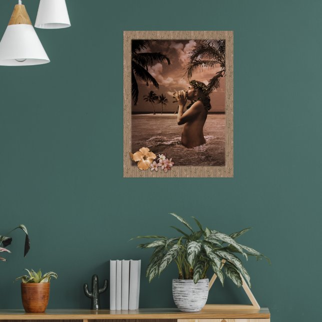 Conch Blowing Poster w/out frame (Living Room 1)