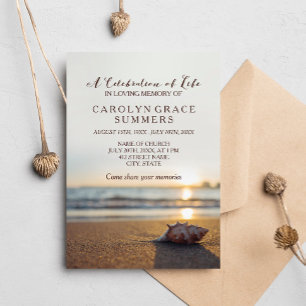 Conch on Beach Celebration of Life Invitation