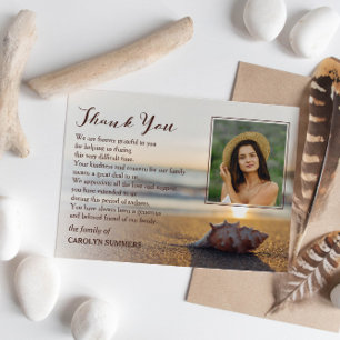 Conch on Beach Photo Sympathy Thank You Card