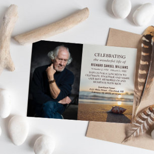 Conch On The Beach Memorial Photo Invitation