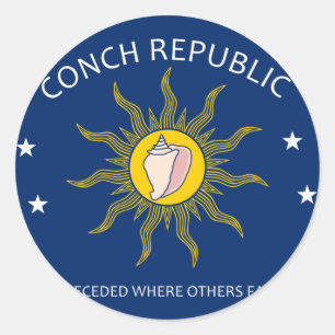Conch Republic Classic Round Sticker
