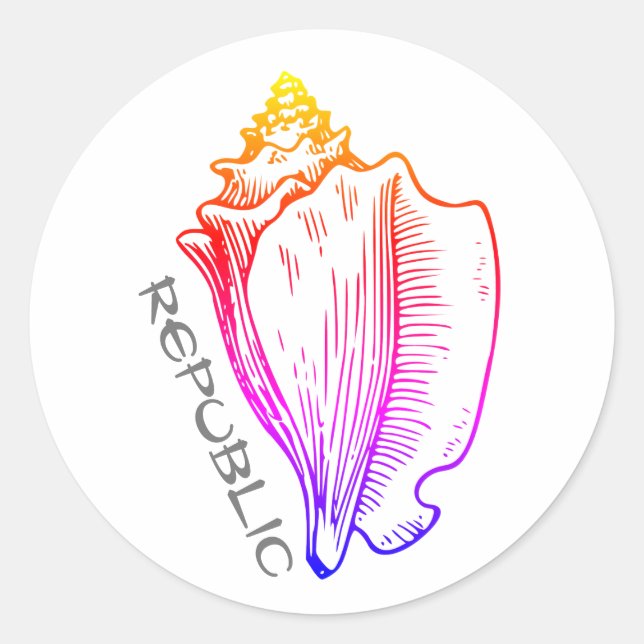 Conch Republic Classic Round Sticker (Front)