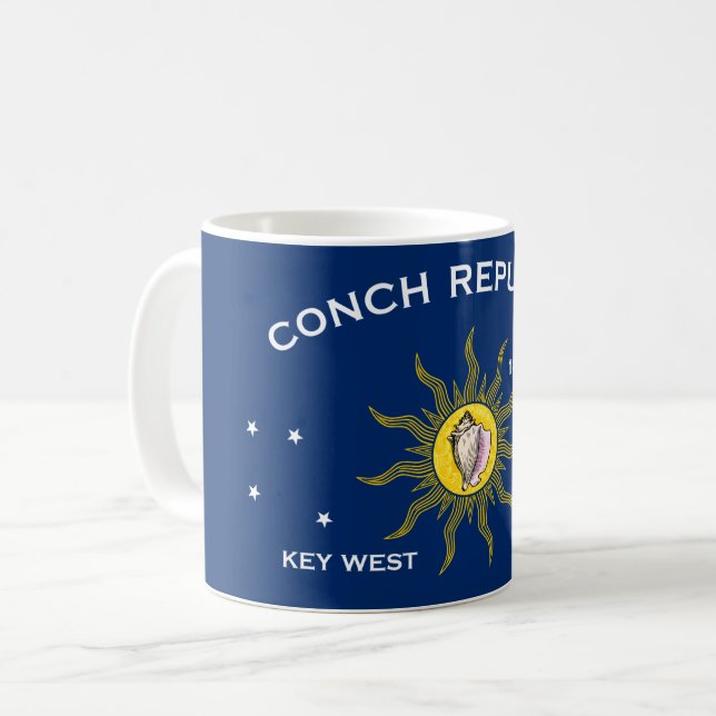 Conch Republic Flag Coffee Mug (Front Left)