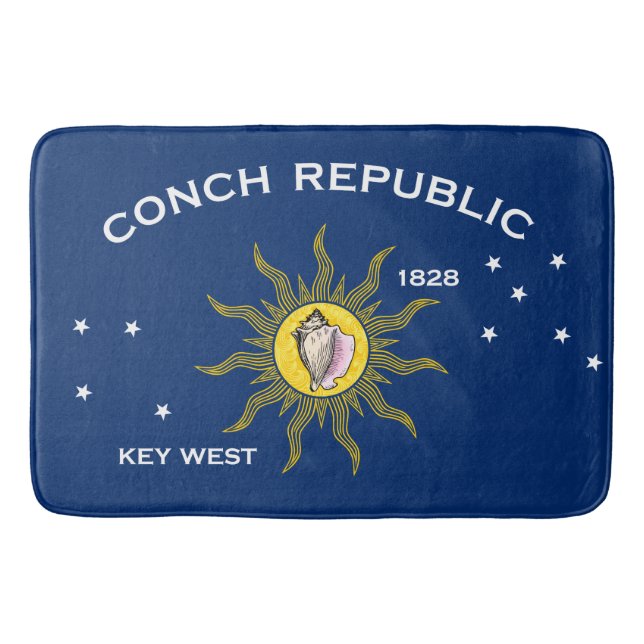 Conch Republic Flag Key West Florida Bath Mat (Front)