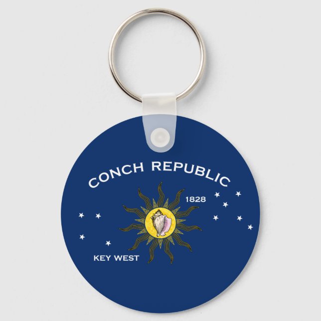 Conch Republic Flag Key West Florida Key Ring (Front)