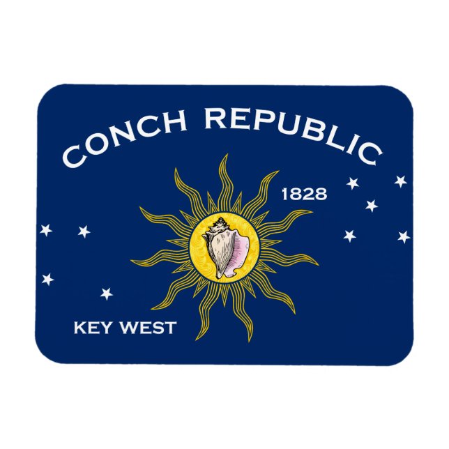 Conch Republic Flag Key West Florida Magnet (Horizontal)