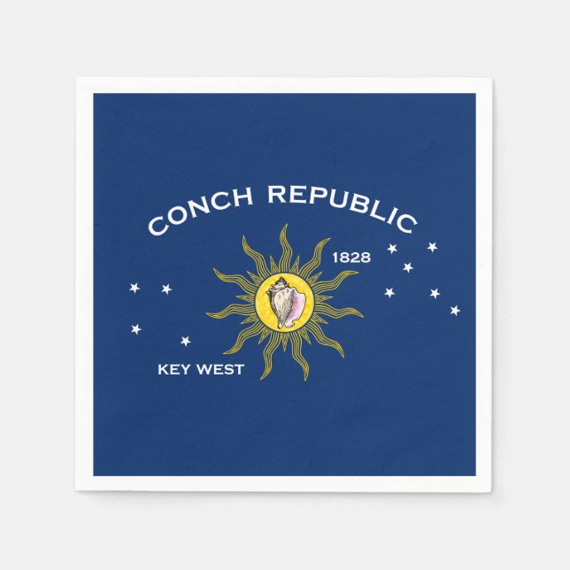 Conch Republic Flag Key West Florida Napkin (Front)