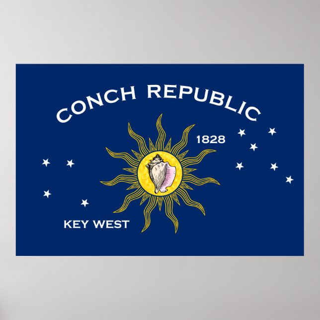 Conch Republic Flag Key West Florida Poster (Front)