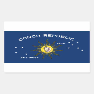 Conch Republic Flag Key West Florida Rectangular Sticker