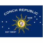 Conch Republic Flag Key West Florida Standing Photo Sculpture<br><div class="desc">Conch Republic Flag. Key West,  Florida flag.</div>