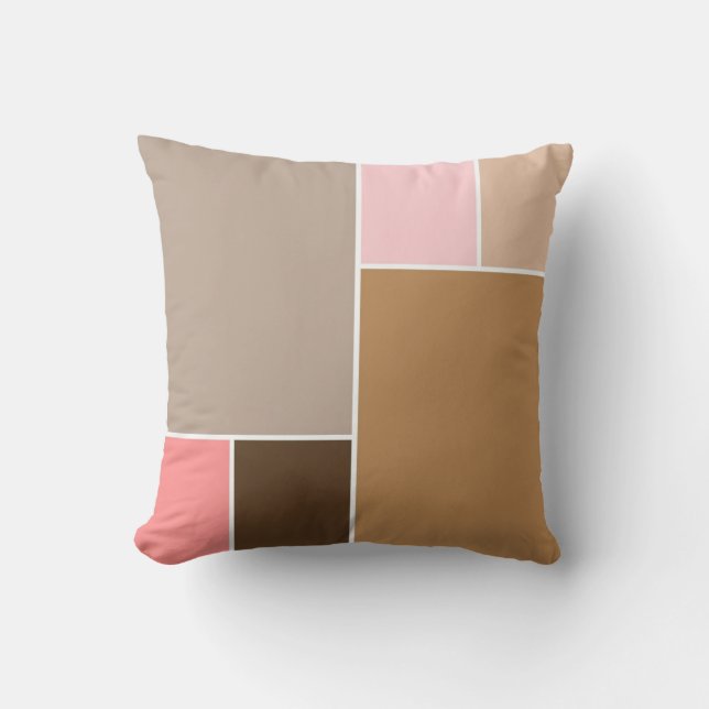 Conch Seashell Colour Blocks Cushion (Front)