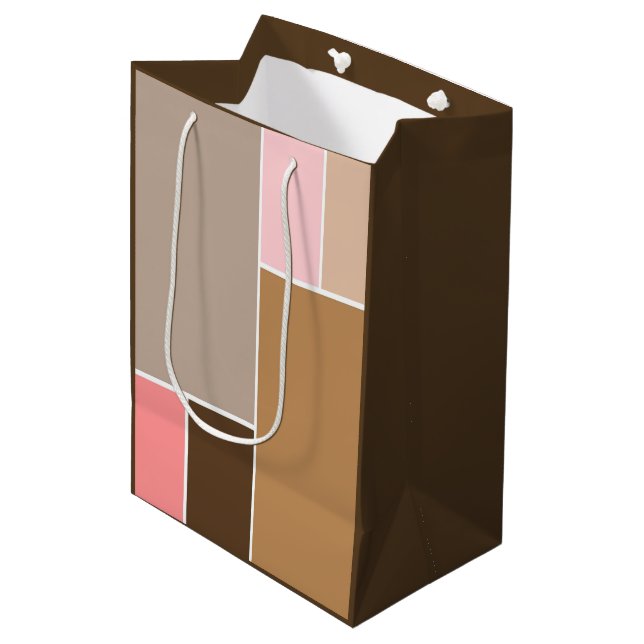 Conch Seashell Colour Blocks Medium Gift Bag (Front Angled)