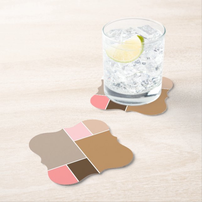 Conch Seashell Colour Blocks Paper Coaster (Insitu)