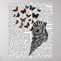 Conch Shell and Butterflies