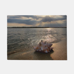 Conch Shell At Beach   St. Augustine, Fl Doormat