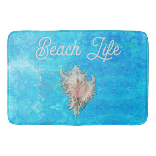 Conch Shell "Beach Life"  Bath Mat