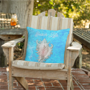 Conch Shell "Beach Life"  Cushion