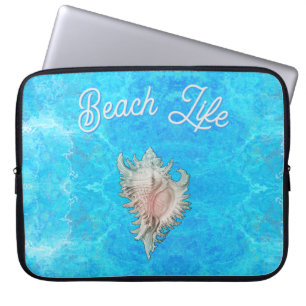 Conch Shell "Beach Life" Laptop Sleeve