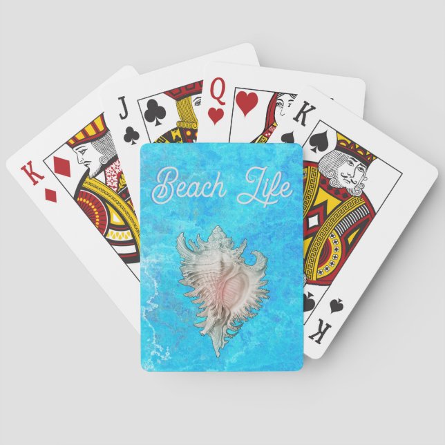 Conch Shell "Beach Life" Playing Cards (Back)
