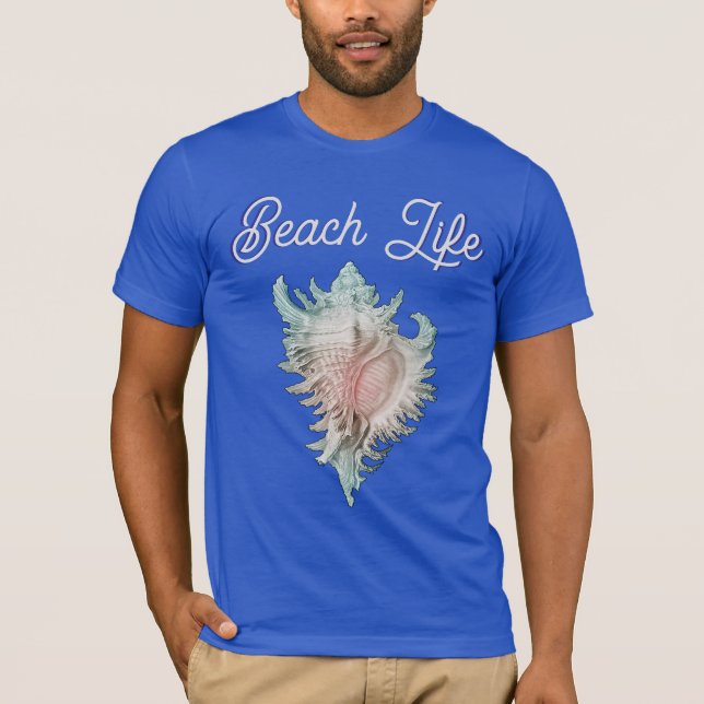 Conch Shell "Beach Life"  T-Shirt (Front)