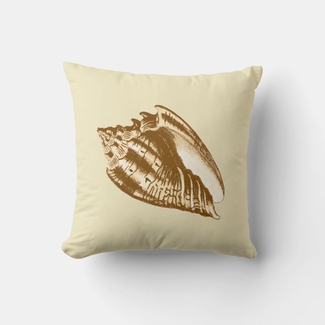 Conch Shell - brown and beige Cushion (Front)