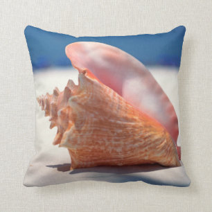 Conch Shell On Beach 2 Cushion