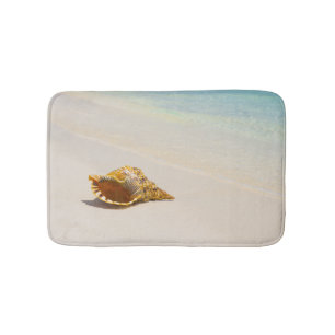 Conch Shell On Beach 3 Bath Mat