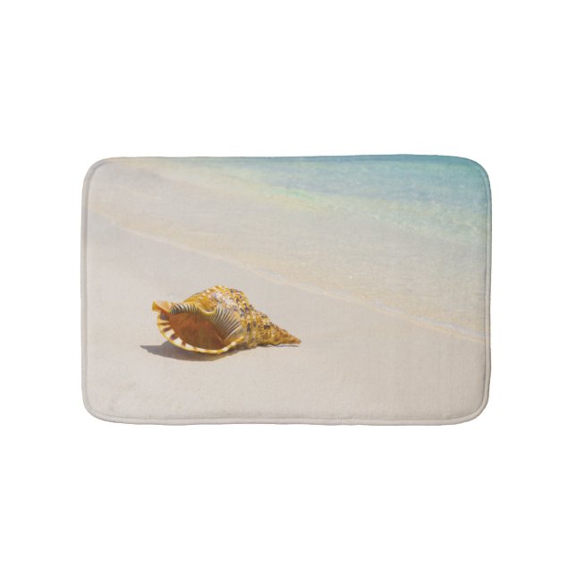 Conch Shell On Beach 3 Bath Mat (Front)