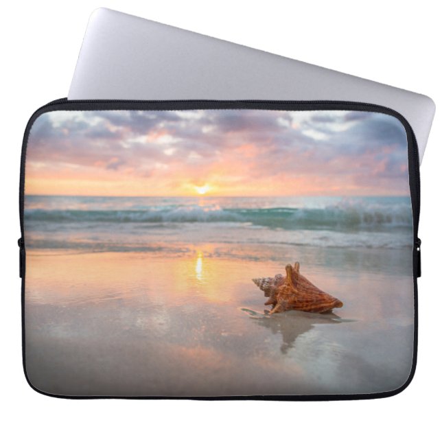 Conch Shell on the Beach | Jamaica Laptop Sleeve (Front)