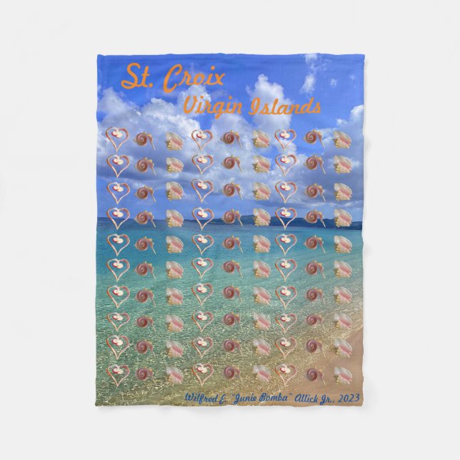 Conch Shell Sculpture Fleece Blanket (Front)