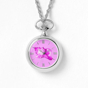 Conch shell sketch - shades of orchid and white watch