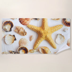 Conch Starfish Beach Towel