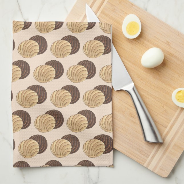 Conchas Mexican Pan Dulce Sweet Bread Panadería Tea Towel (Quarter Fold)