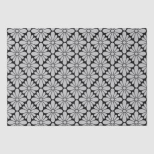 Concho Flower Pattern Grey   Tissue Paper