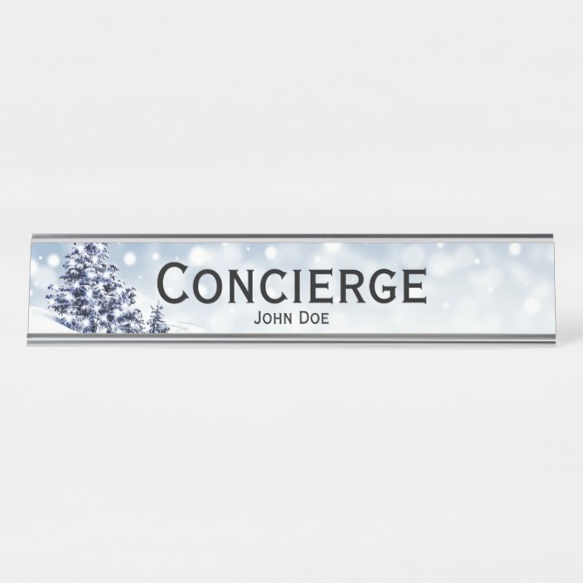 Concierge Christmas Edition Desk Name Plate (Front)