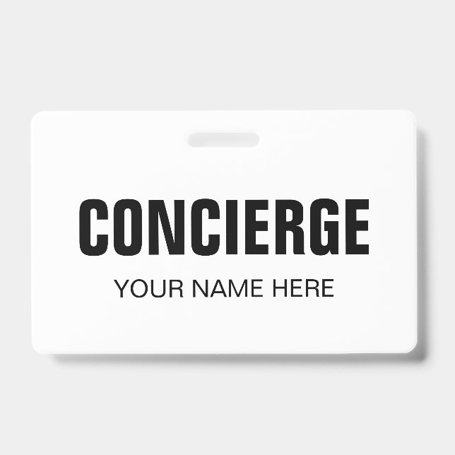 Concierge name badge with clip ID badge (Front)