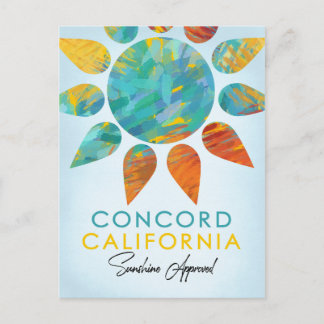 Concord California Sunshine Travel Postcard