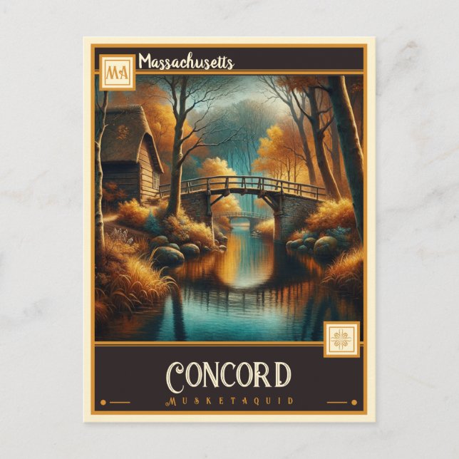 Concord, Massachusetts  | Vintage Postcard (Front)
